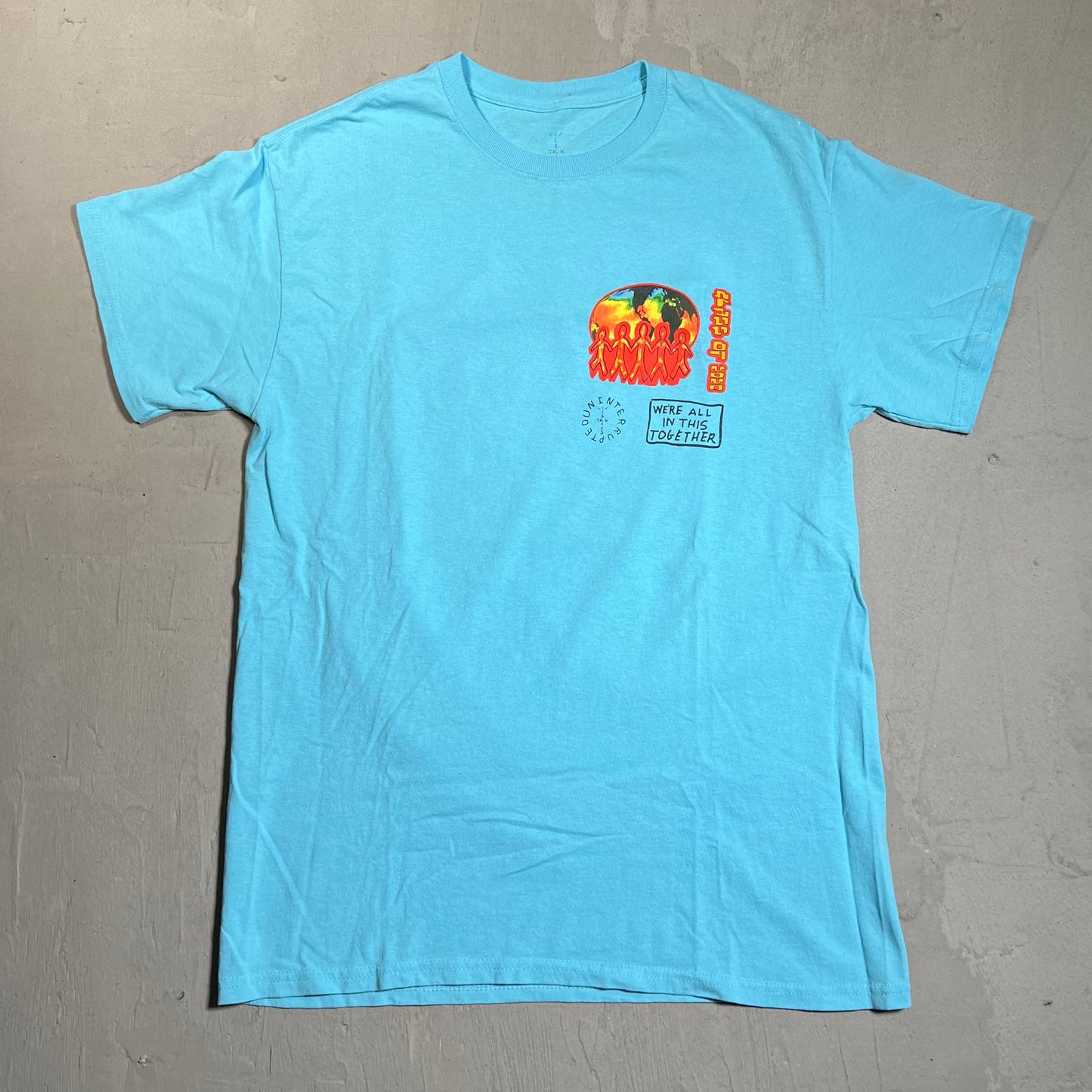 Travis Scott Class of 2020 Blue Tee Size Medium USED x17673