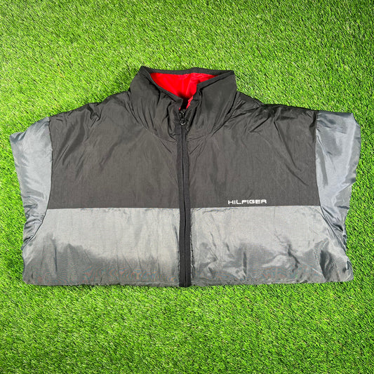 Tommy Hilfiger Grey/Black Down Jacket Size XXL USED v17894