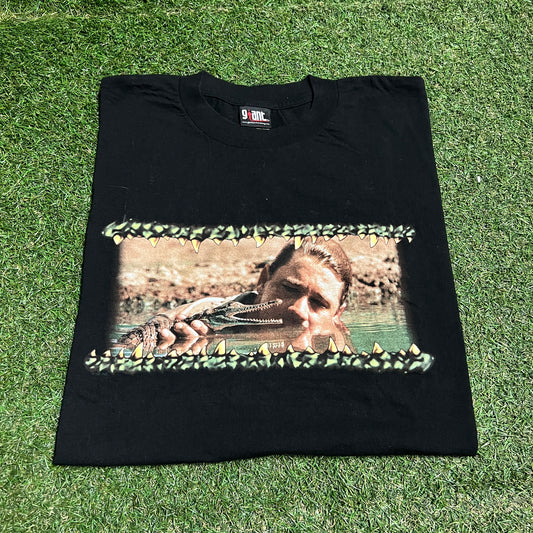 1999 The Crocodile Hunter Steve Irwin Black Tee Size XL USED v16062