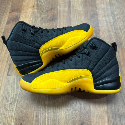 Jordan 12 Black University Gold Size 6.5y USED s16947