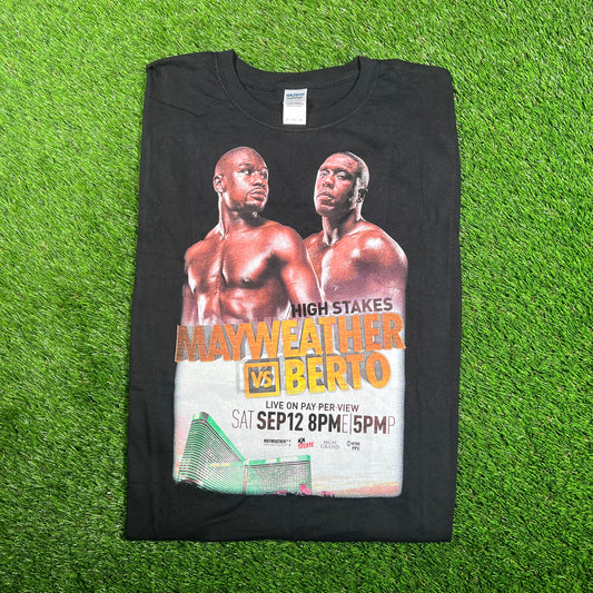 Mayweather vs Berto Boxing Promo Black Tee Size XL USED v17814