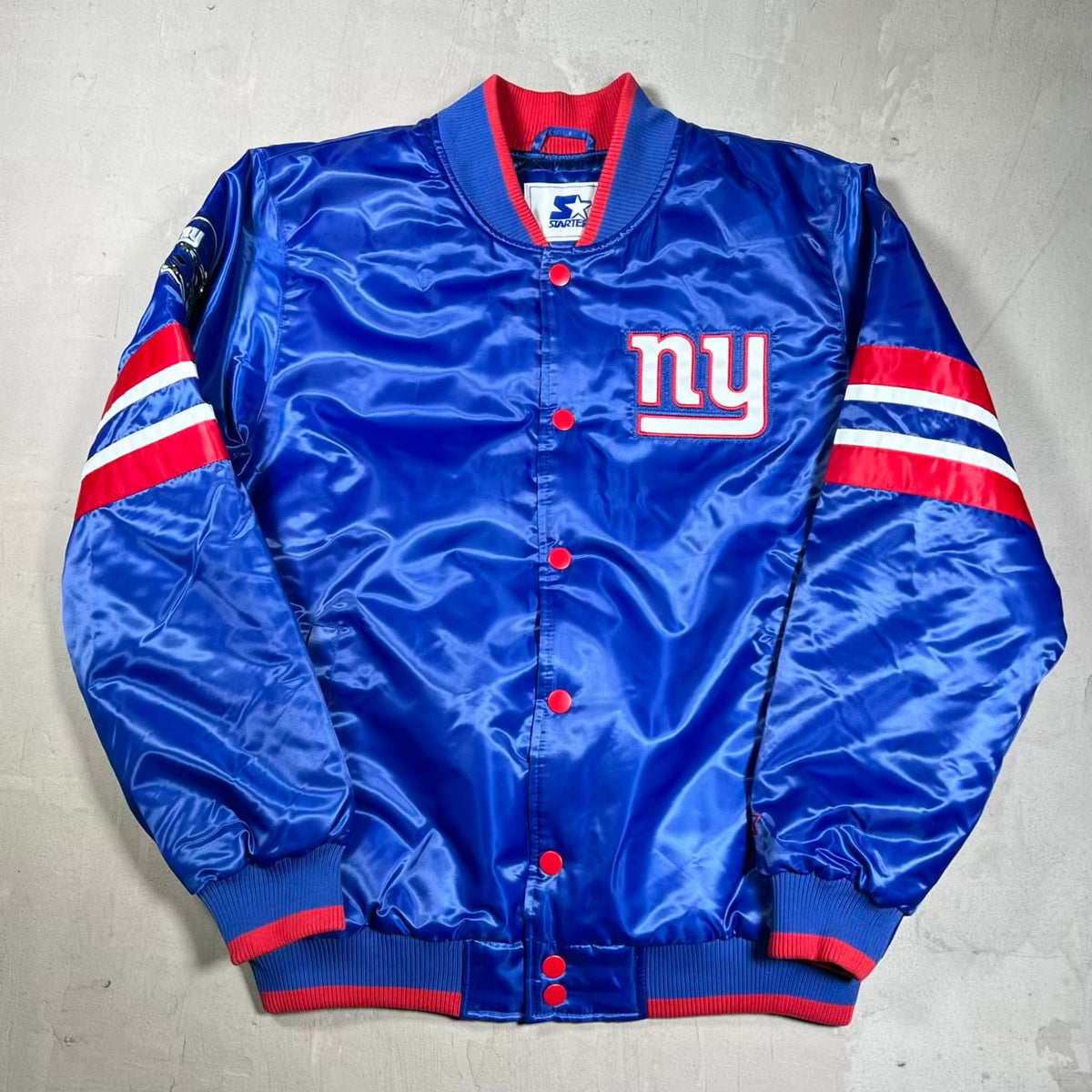 New York Giants Starter Statin Blue Varisty Jacket Size Large NEW v20302
