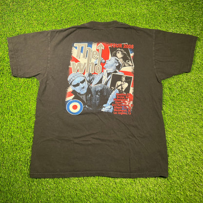 2008 The Who Black American Tour Tee Size Large USED v18641