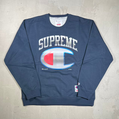 Supreme Champion Chrome Crewneck Navy (2019) Size Large NEW x18979
