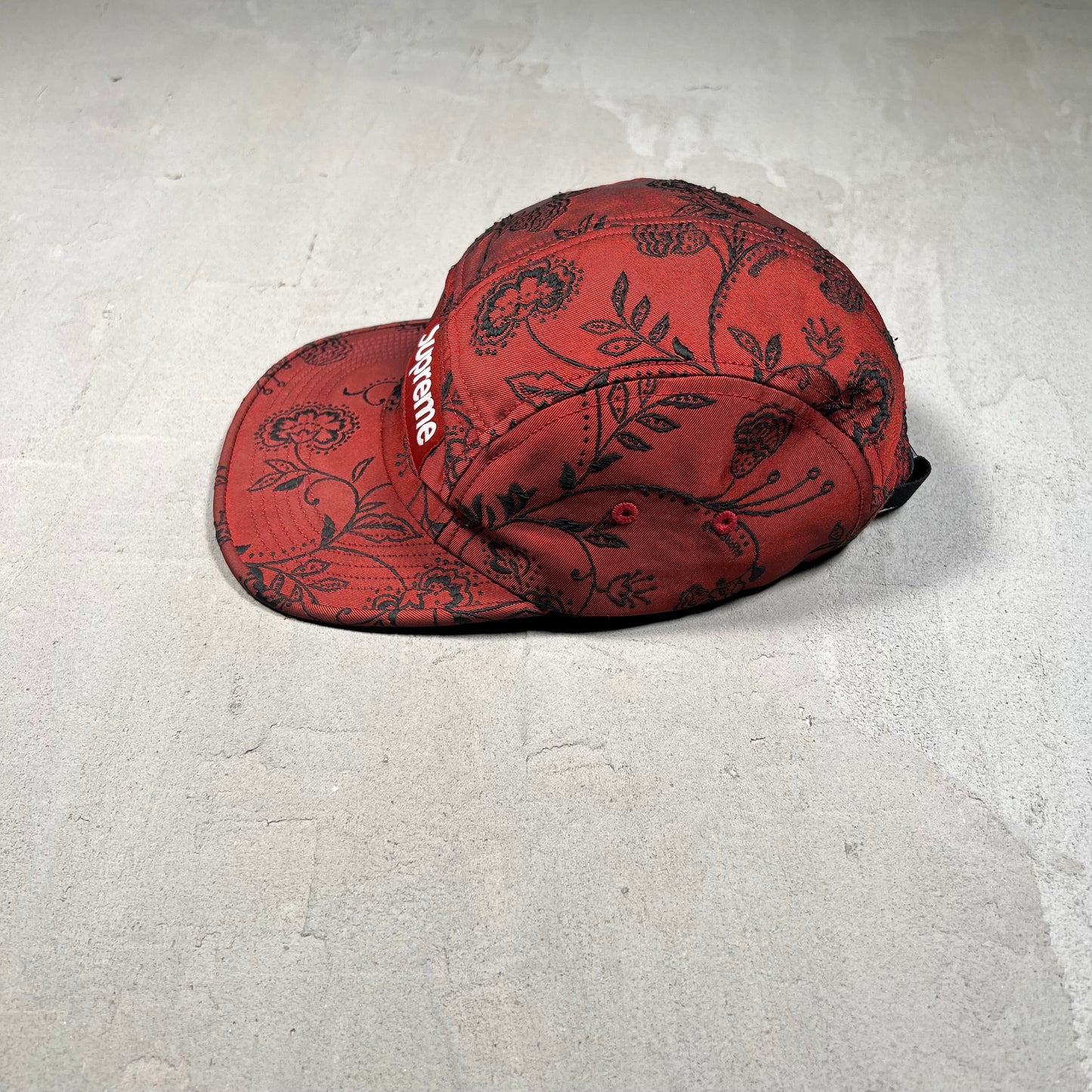 Supreme Floral Jacquard Camp Cap Red (2025) USED x17243