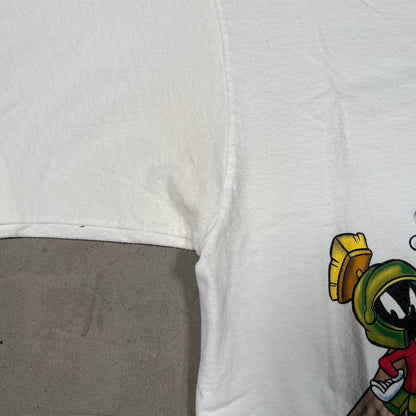 1990s WB Marvin the Martian Bowling Tee White Size Medium USED v19535
