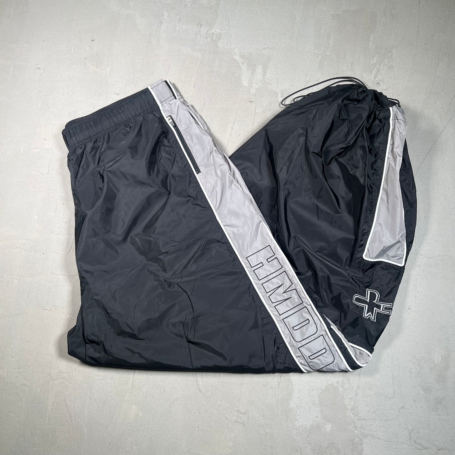 HMDD Black/Grey Nylon Track Pants Size XXL USED x17483