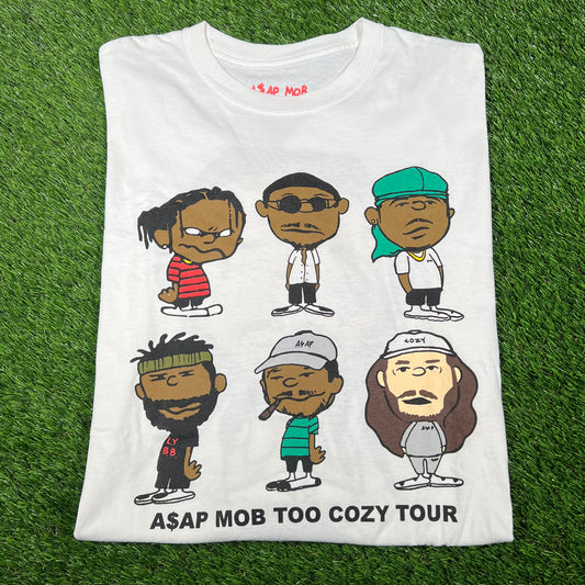 Asap Mod Too Cozy Yams Head White Longsleeve Size Medium USED x14556