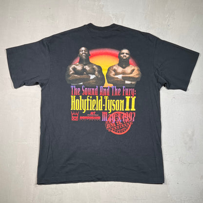 1997 MGM Grand Holyfield vs. Tyson II Boxing Black Tee Size XL USED v19517