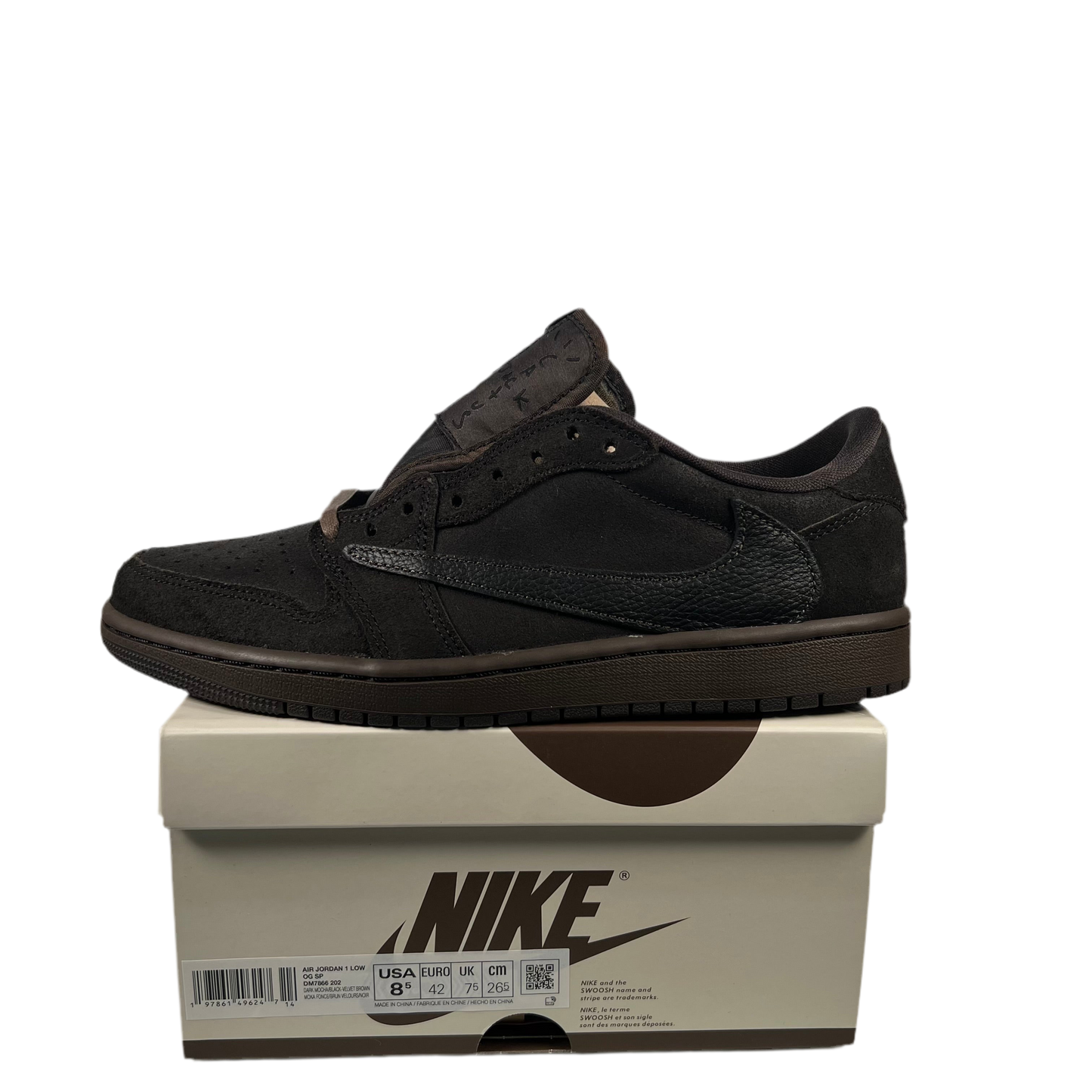 Jordan 1 Low Travis Scott Velvet Brown (2024) Size 8.5 NEW s18655