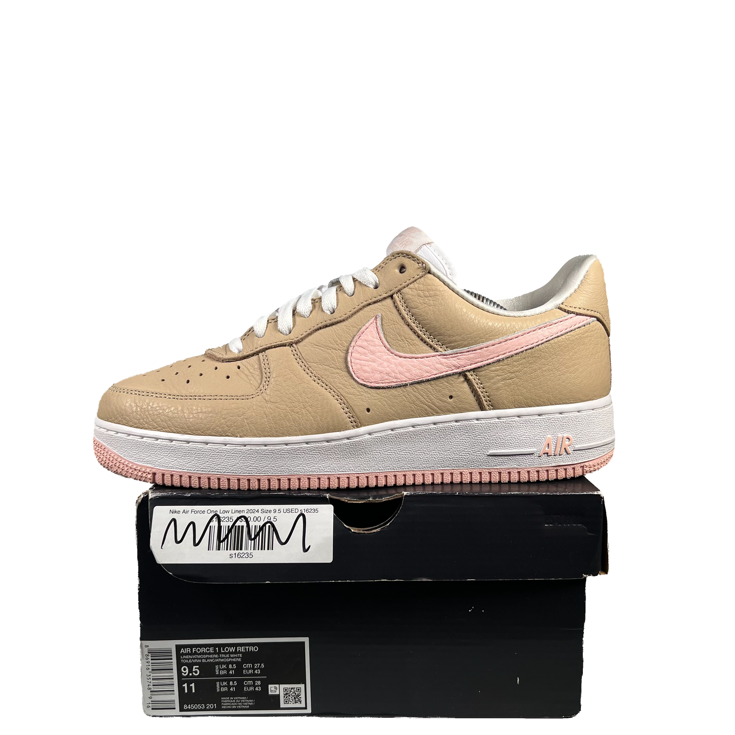 Nike Air Force One Low Linen (2024) Size 9.5 USED s19963