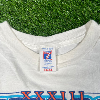 1999 Super Bowl Miami White Tee Size XL USED v17579