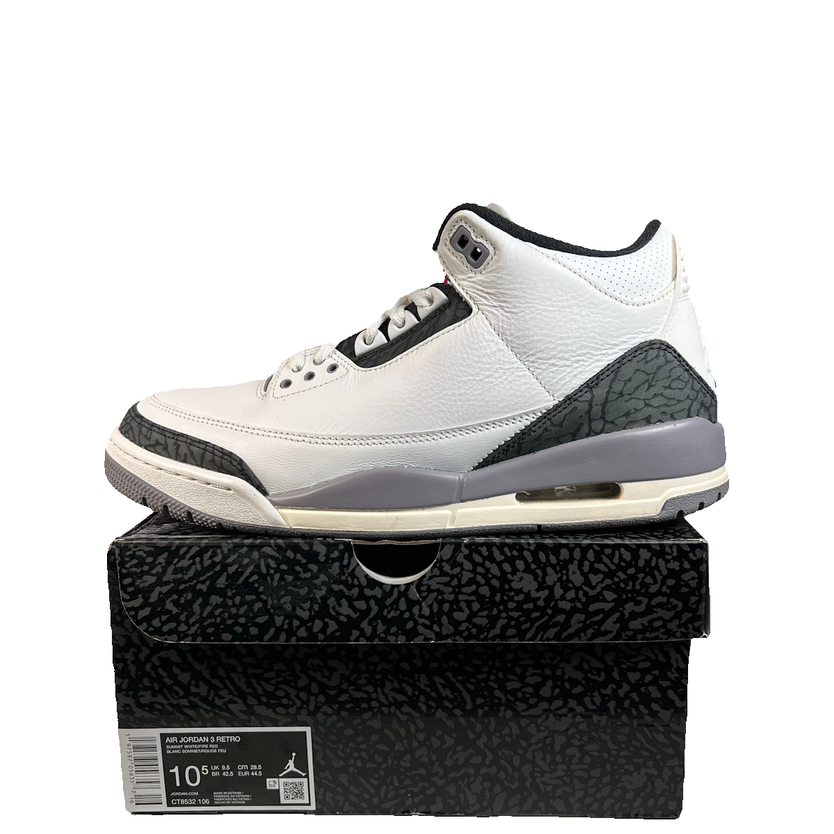Jordan 3 Retro Cement Grey (2024) Size 10.5 USED S22929