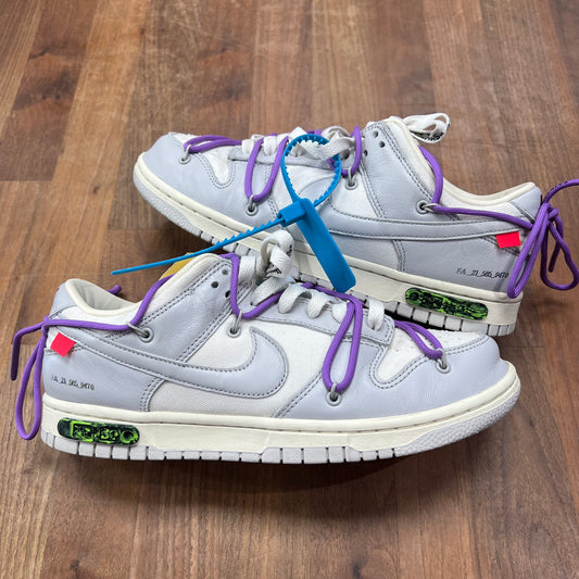 Nike Dunk Low Off White Lot 47 Size 8.5 USED s16727