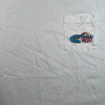 1997 Daytona 500 Dale Earnhardt's #3 White Tee Size XXL USED v18491