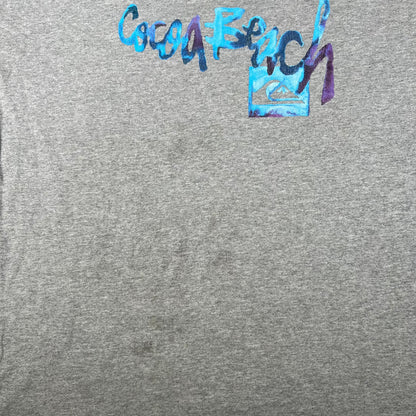 Y2K Quiksilver Cocoa Beach Grey Tee Size XL USED V17463