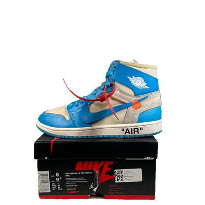 Jordan 1 High Off White Unversity Blue (2018) Size 8 USED s23425