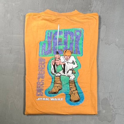 1997 Star Wars Luke Skywalker Jedi Orange Tee Size XL USED v20377