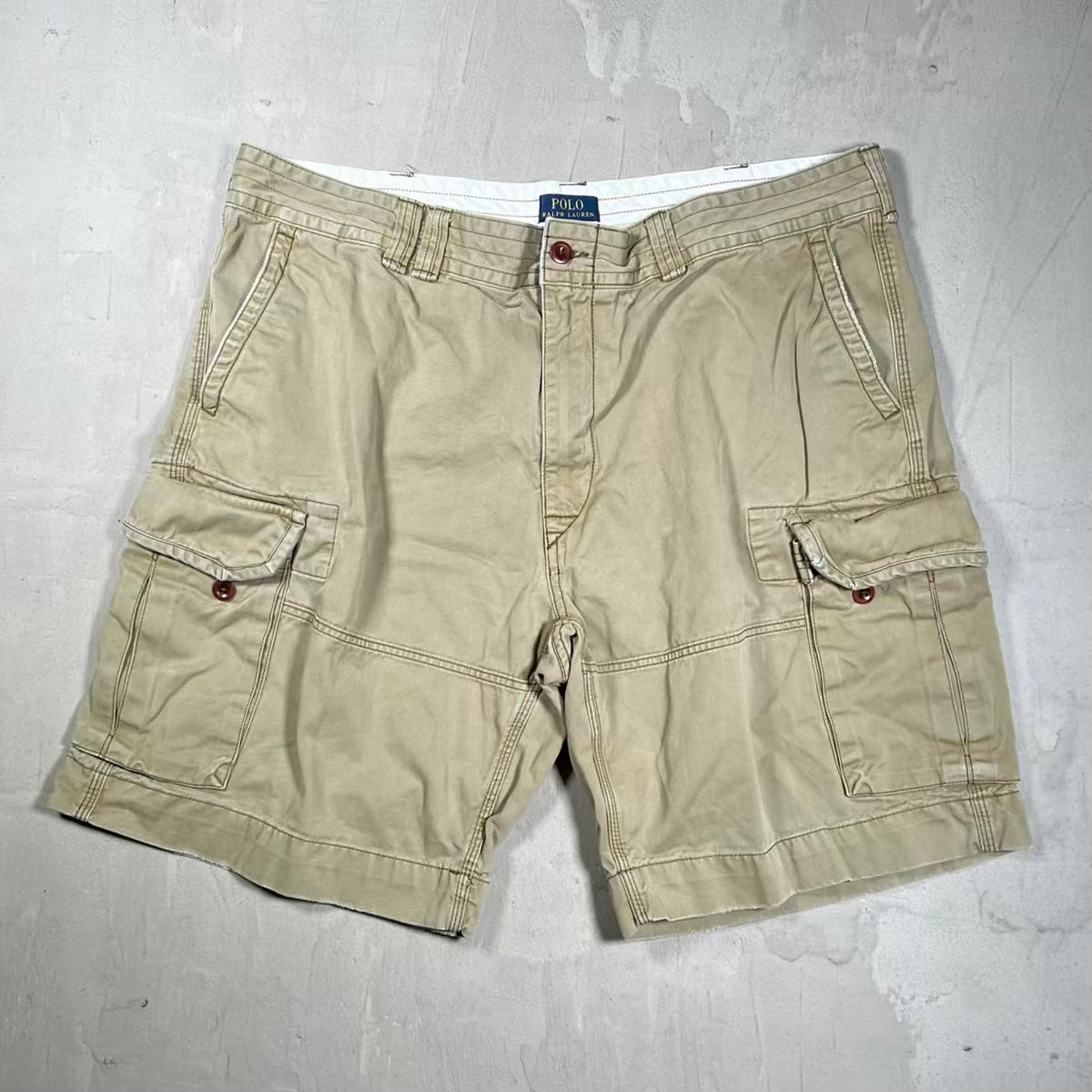 Polo Ralph Lauren Dark Kahki Cargo Shorts Size 42 USED v20254