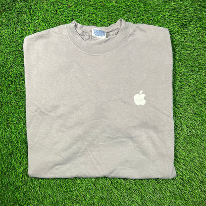 Y2K Apple "Switch Here" Grey Tee Size XL USED v18644