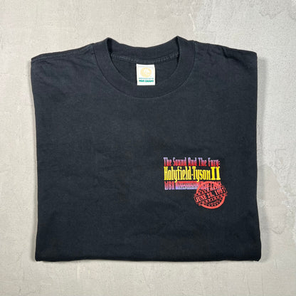 1997 MGM Grand Holyfield vs. Tyson II Boxing Black Tee Size XL USED v19517