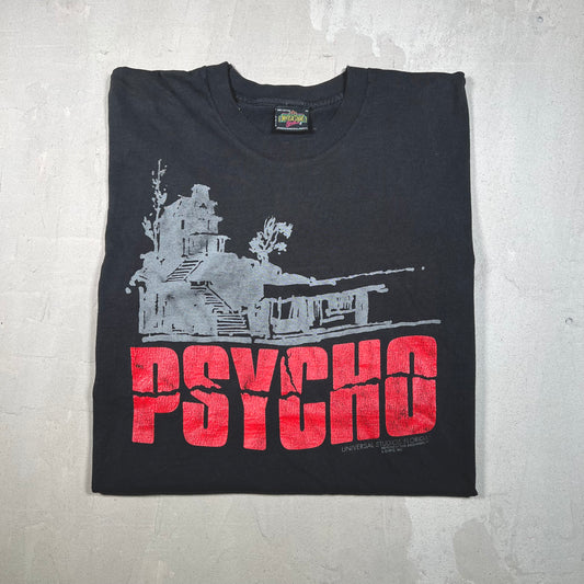 1990s Psycho Universal Studios Florida Promo Black Tee Size XL USED v18932