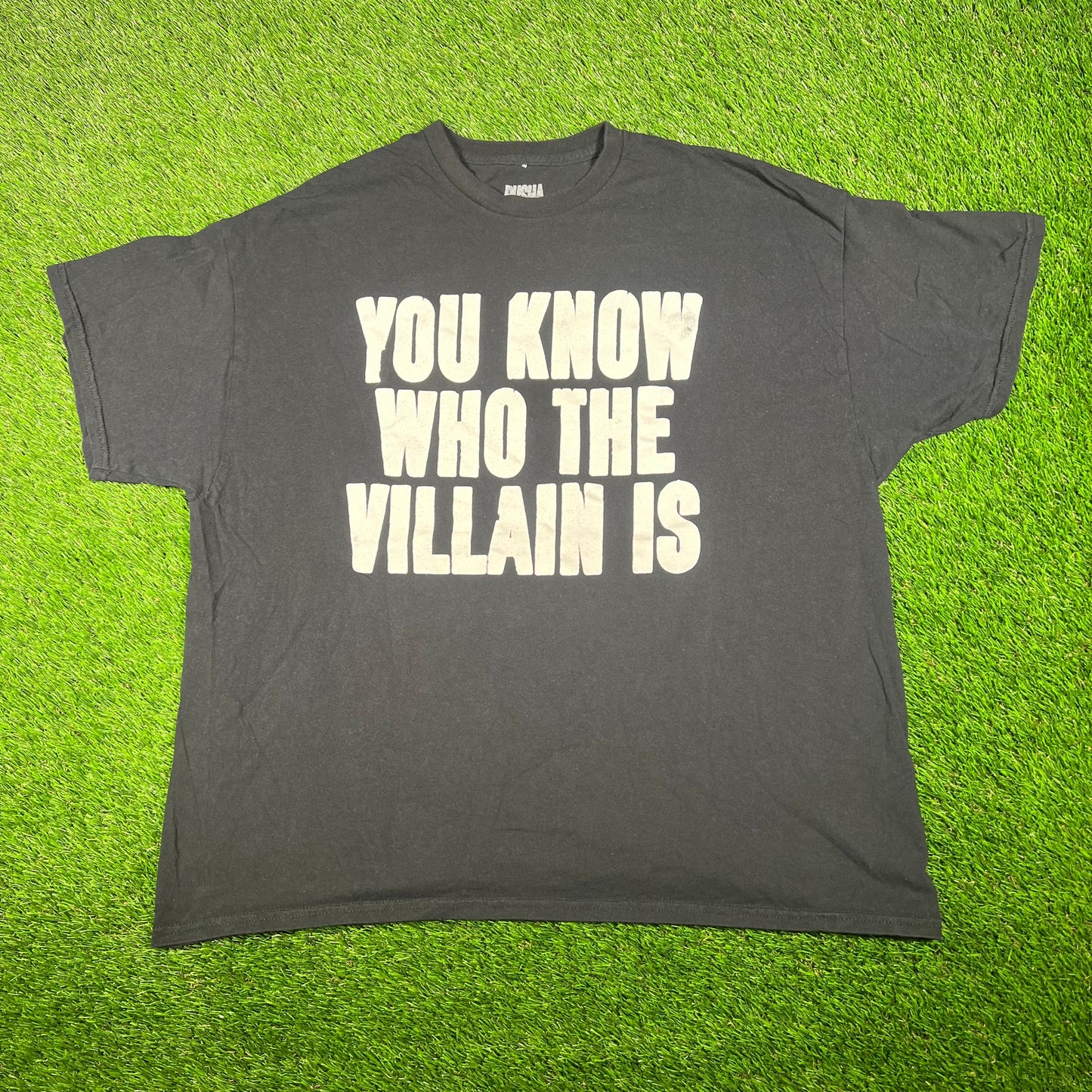 Pusha T "You Know Who the Villian Is" Black Tour Tee Size XXL USED x15435