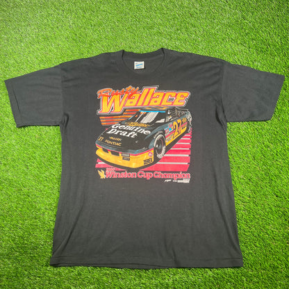 1990 Rusty Wallace Black Nascar Tee Size XL USED v17048