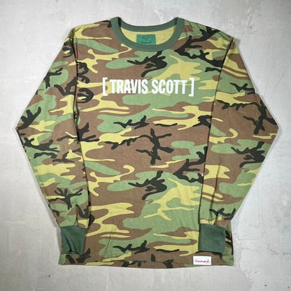 Travis Scott Diamond Supply Green Camo Longsleeve Size Large USED x18568