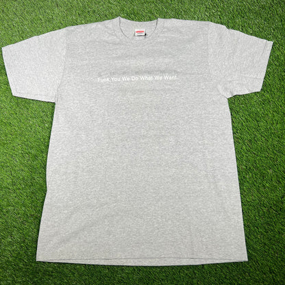 Supreme What We Want 2015 Grey Tee Size Large NEW x14507