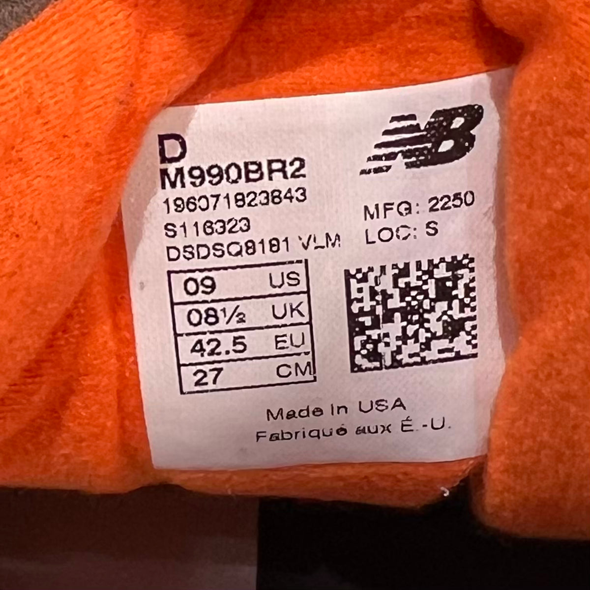 New Balance 990v2 MiUSA Brown/Purple (2023) Size 9 USED s23206
