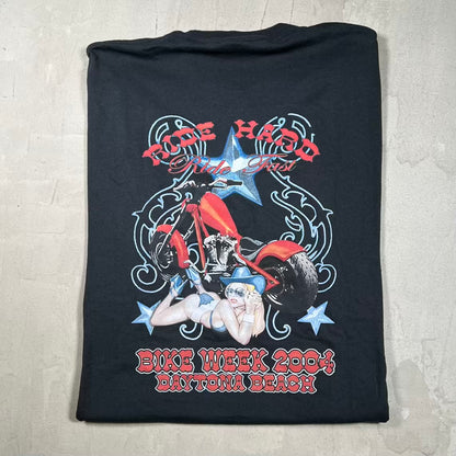 2004 Ride Hard Bike Week Daytona Beach Black Tee Size XL USED v20055