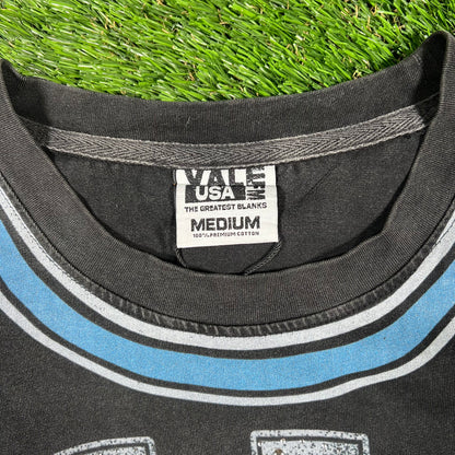 Vale "Vale Sports" Washed Black Rhinestone Football Tee Size Medium NEW x14994
