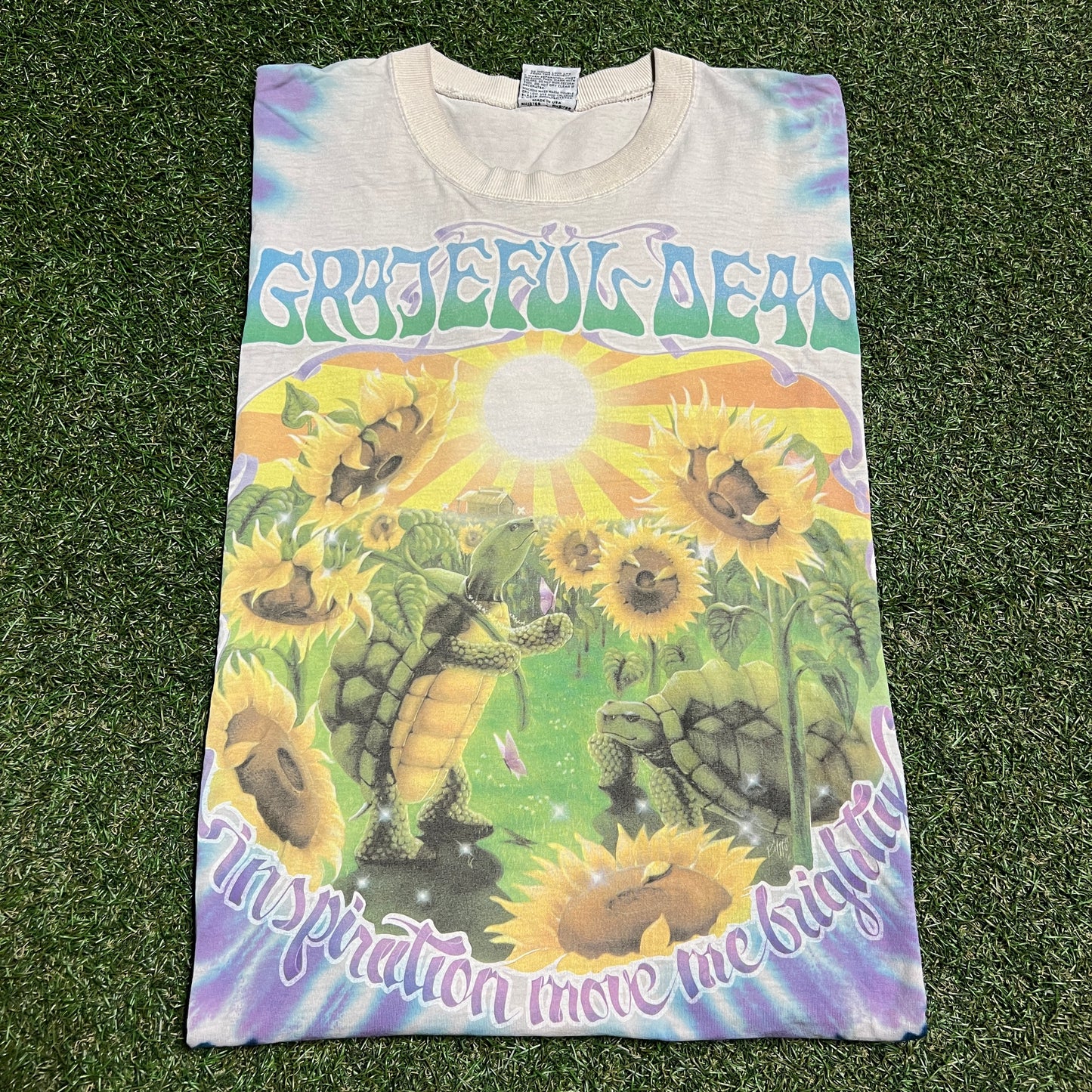 1995 Grateful Dead Summer Tour Turtles Tie Dye Tee Size XL USED v16348