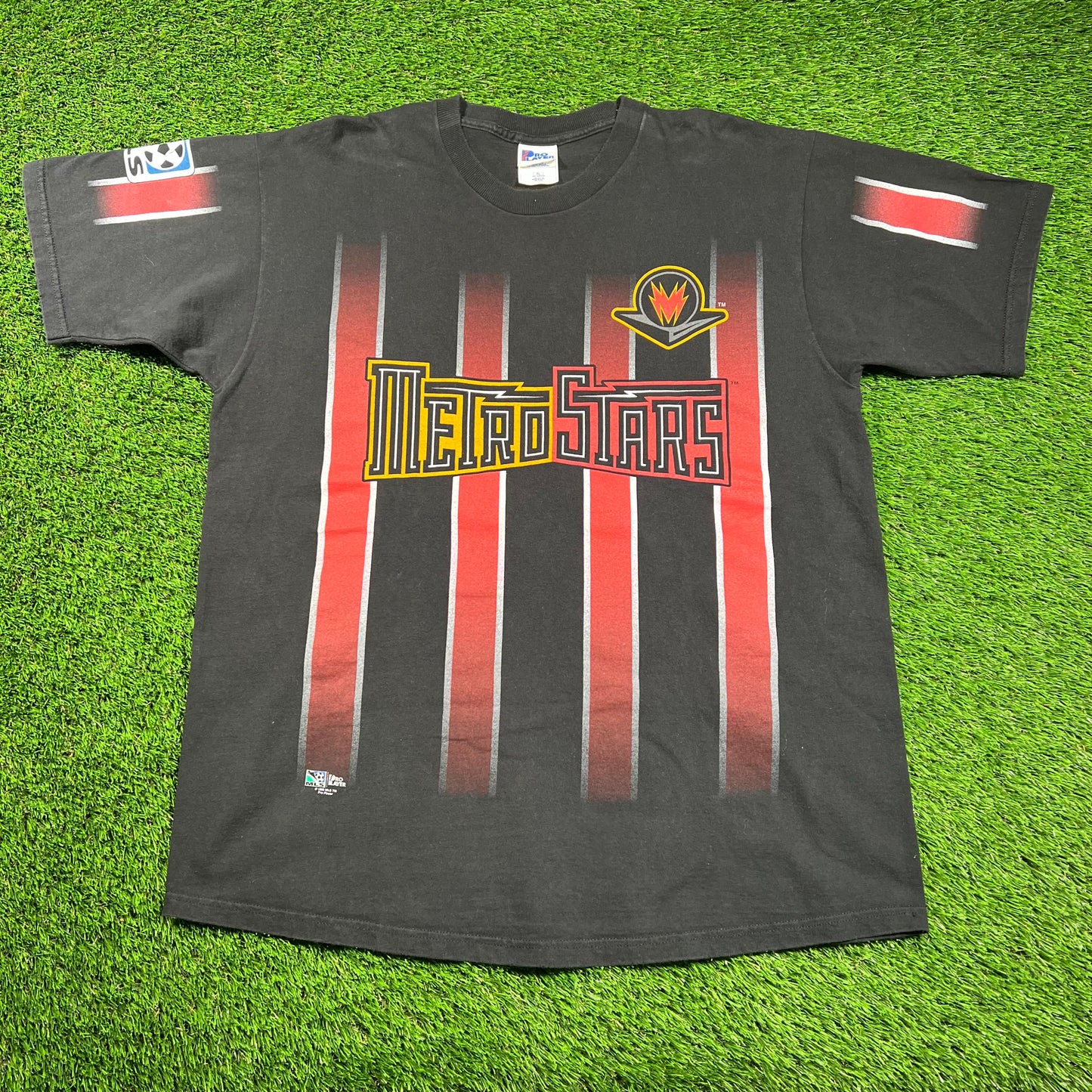 1996 MetroStars Black MLS Jersey Tee Size XL USED v18370