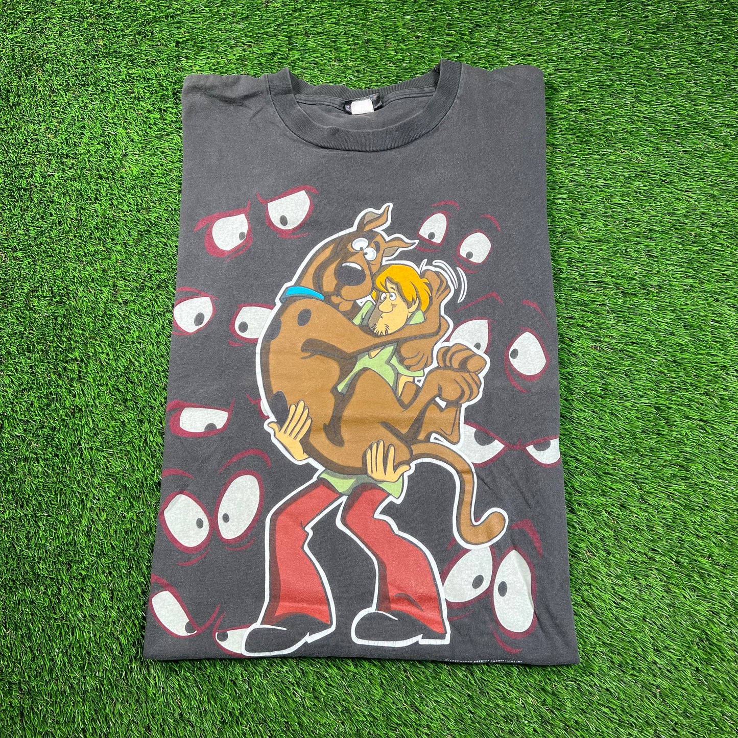 1997 Scooby Doo Washed Black Tee (Glow in the Dark) Size Medium USED v18224