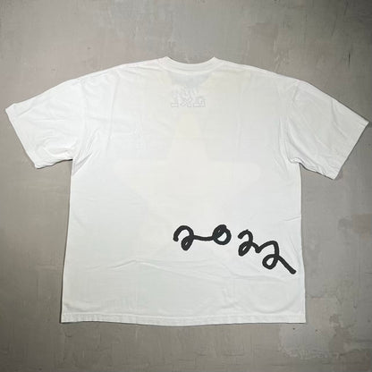 Asspizza Flag Star White Tee Size XXL USED x18447