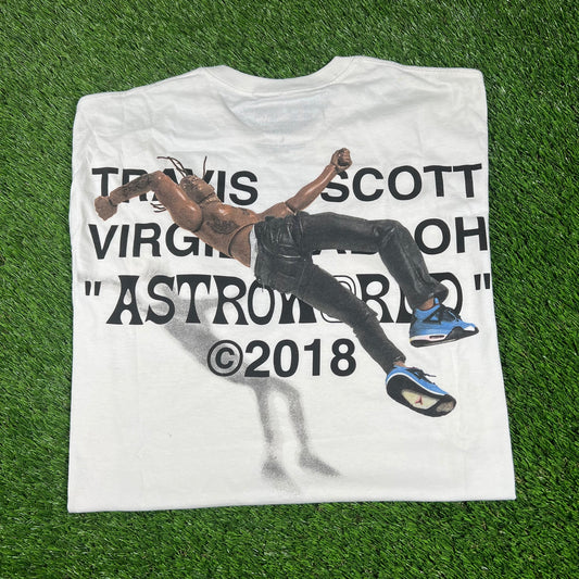 2018 Travis Scott Virgil Abloh Action Figure White Pocket Tee Size Large USED x14588