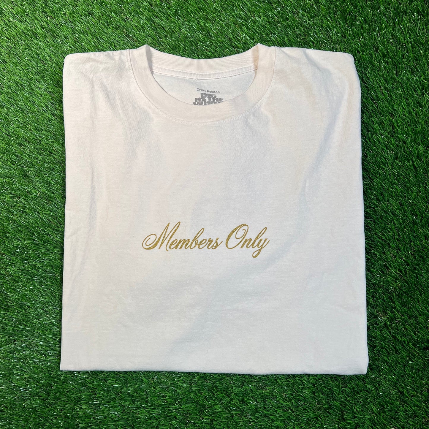 Drake Related Members Only Golden Owel Cream Tee Size XL USED x16795
