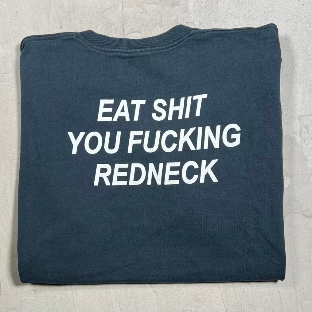 1990s Pigface Eat Shit Redneck Black Tee Size XL USED v20167