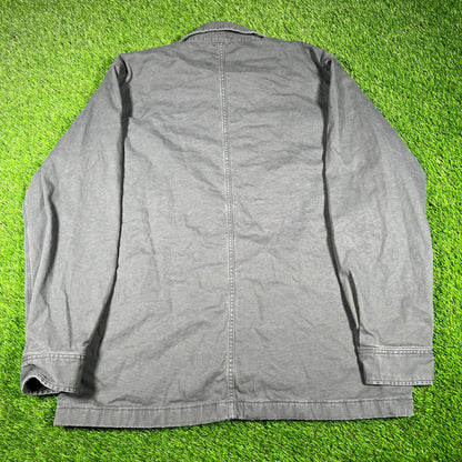 Carhartt Washed Navy Blanket Lined Shacket Size Large USED v16866