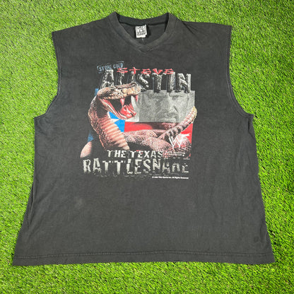 1999 Stone Cold Texas Rattlesnake Black Sleeveless Size XL USED v16576