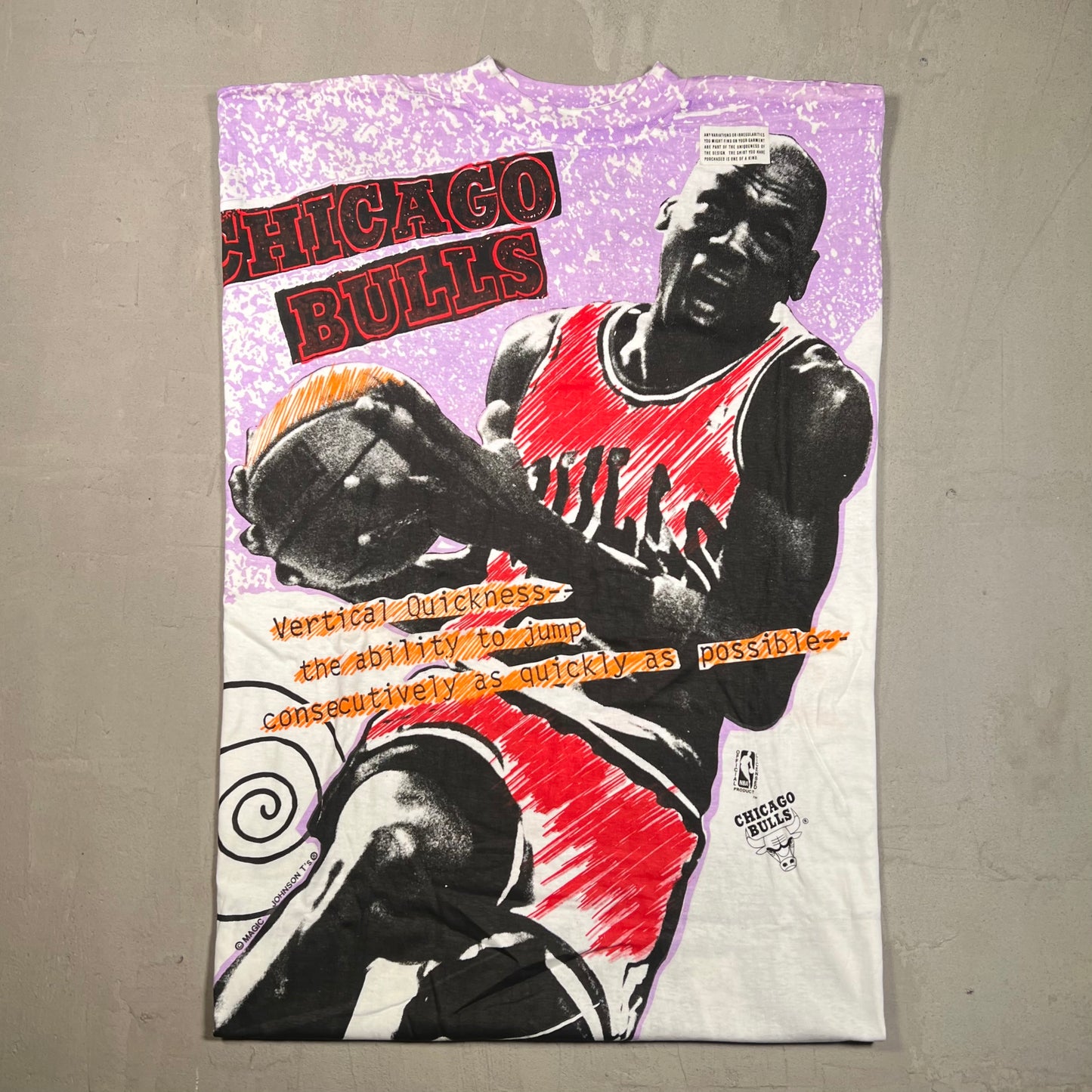 Jordan Vertical Quickness full print Magic Johnson Tag Tee Size XL NEW v5212