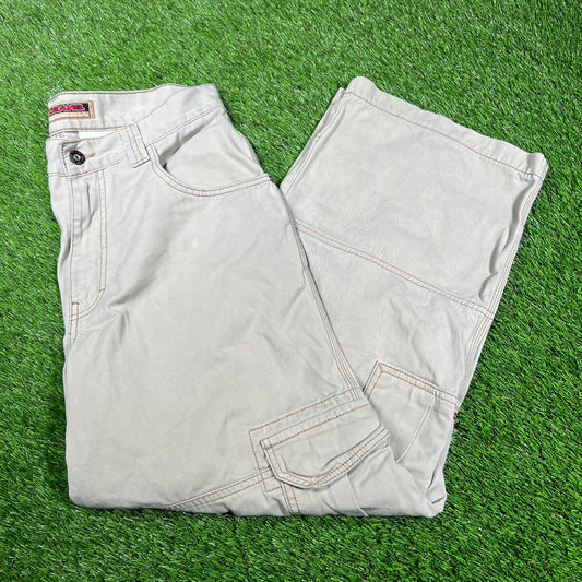 1990s Jnco Jeans Khaki Cargo Work Wear Pants Size 32x30 USED v16530