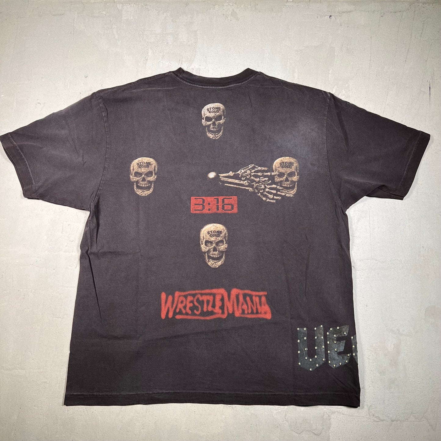 Travis Scott WWE Black "No Bystanders" Stone Cold Steve Austin Tee (2025) Size XL USED x15853