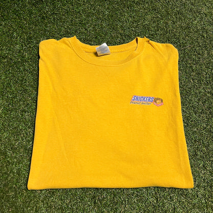 Y2K Snickers Training Wheels Yellow Tee Size XL USED v16584