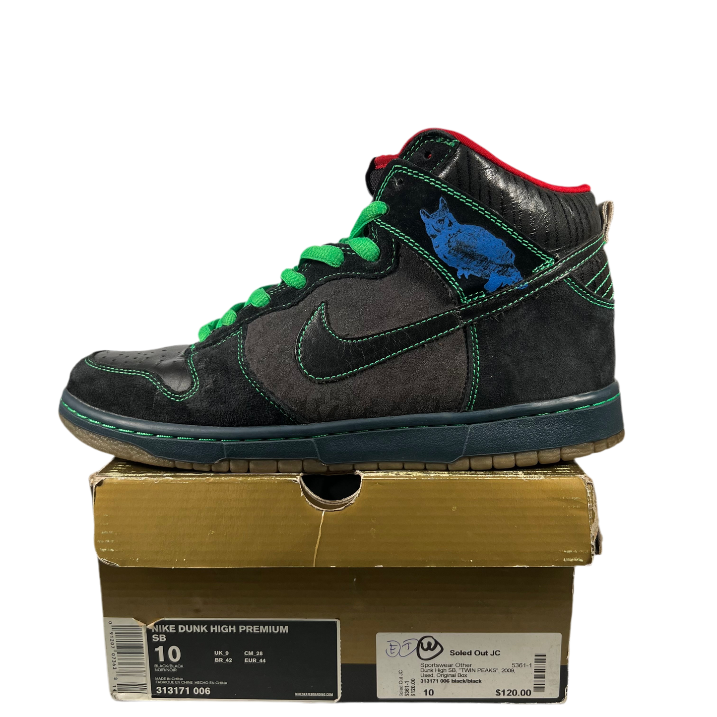Nike SB Dunk High Twin Peaks (2009) Size 10 USED s18743