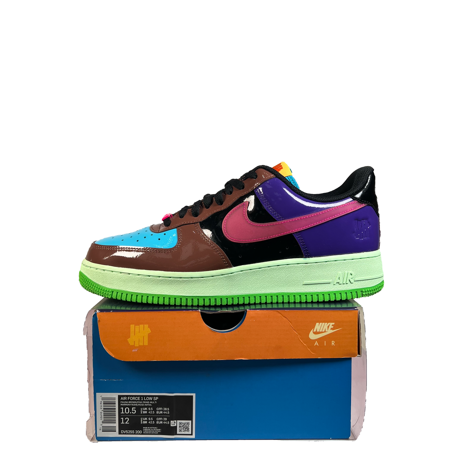 Nike Air Force 1 Undefeated Multi Patent Pink Prime (2022) Size 10.5 USED s21160