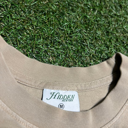 Hidden NY Coffee Shop Tan Tee Size Medium USED x13917