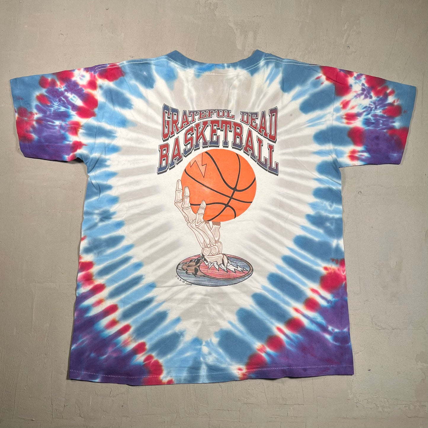 1996 Grateful Dead Basketball Bear Dunking Tie Dye Tee Size XL USED v6459